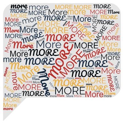 word cloud repeating the word more