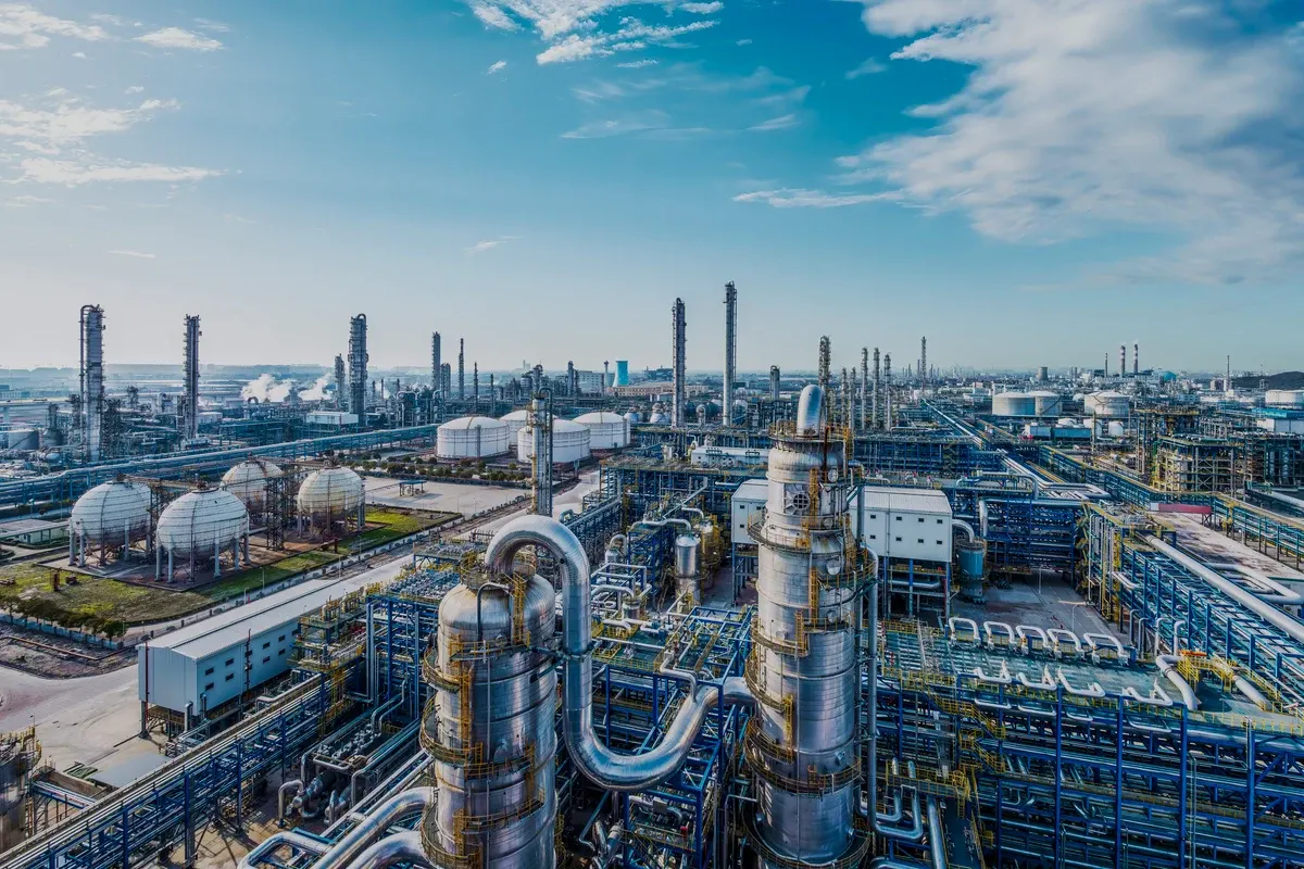 Kuraray – an aerial view across a chemical plant