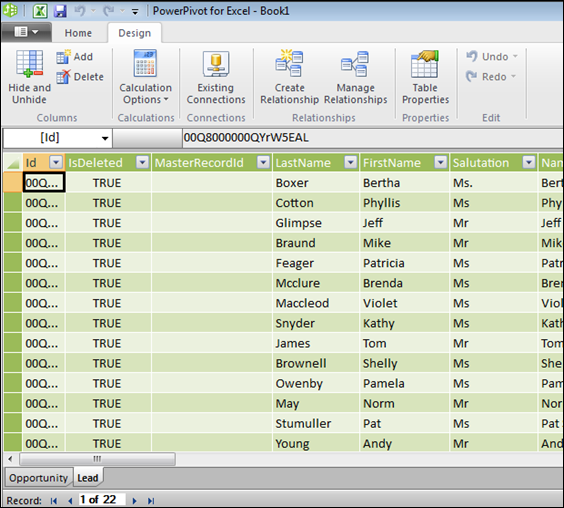 SalesForce.com data loaded into PowerPivot (No Special Skills Required)