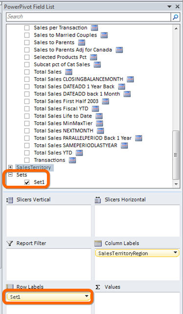 PowerPivot Named Sets:  Everything Packaged Up as a Single Checkbox