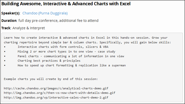 Excel Charts and Dashboards Class by Chandoo