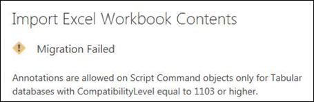 Annotations are allowed on Script Command objects only for Tabular databases with CompatibilityLevel equal to 1103 or higher.