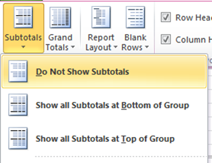 Turn Off Subtotals In Your Flattened Pivot