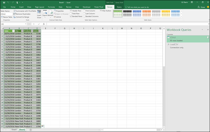 How to append multiple CSV files from a folder in Excel