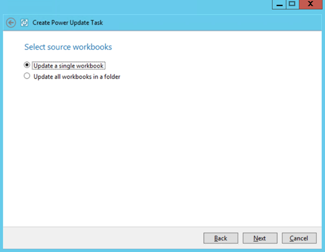 Power Update Select Version Control Task Source Workbooks