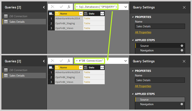 Power BI query rename existing connection