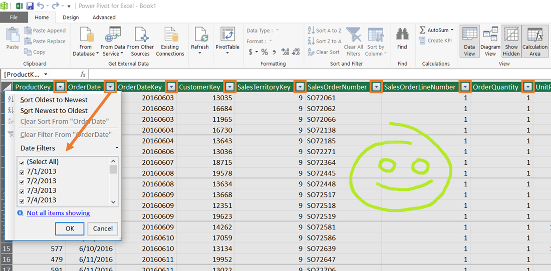 Excel Data Model Table Filtering