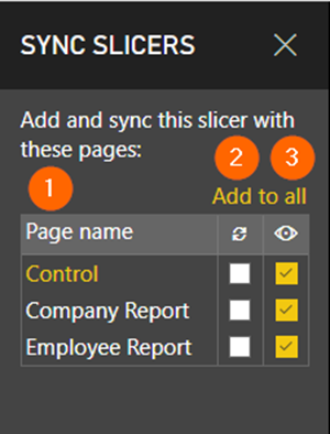 Sync slicers - control