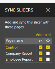 Sync Slicers - Employees