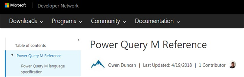 Power Query M Reference