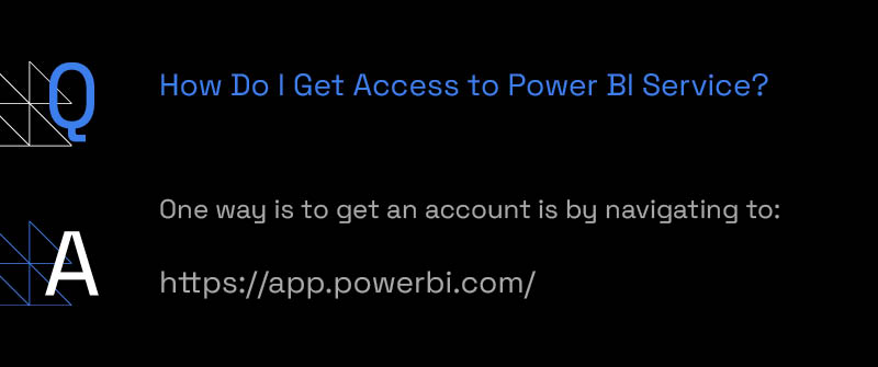 a graphic asking, how do i get access to power bi service