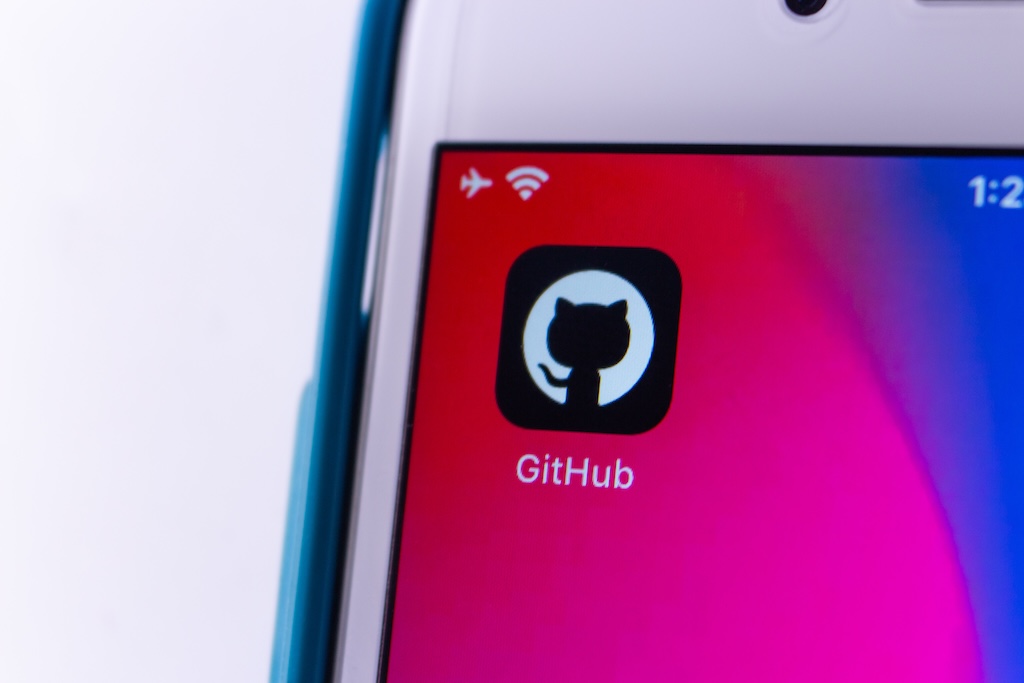 Kumamoto, JAPAN - Jan 25 2021 : The app of GitHub, a provider of Internet hosting for software development and version control using Git (subsidiary of Microsoft), on iPhone.
