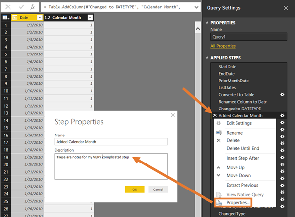 Applied Step Properties