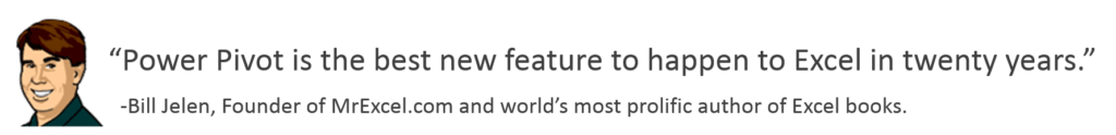 Power Pivot id the best new feature to happen to Excel in twenty years