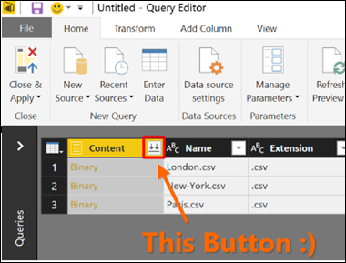 The magic button to append CSV files from a folder - Now includes the filenames in the appended table