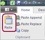 PowerPivot Paste New Table Button