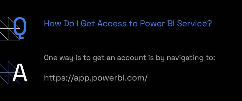 a graphic asking, how do i get access to power bi service