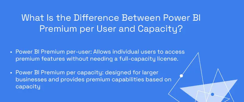 difference between power bi premium per user and capacity 