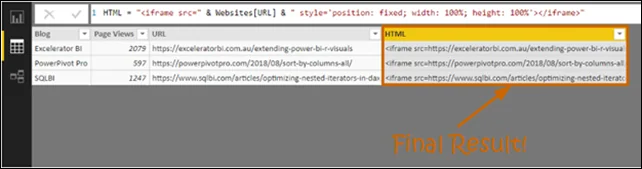 Custom Column - Iframe 