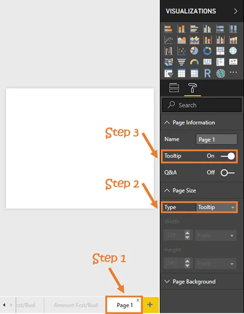 Create Tooltips Steps 1 - 3