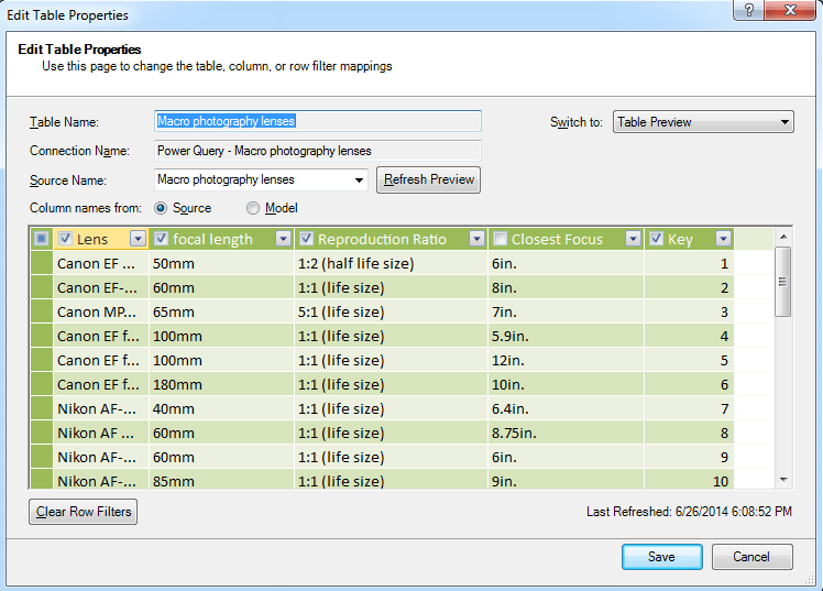 Power Pivot add hidden columns to model