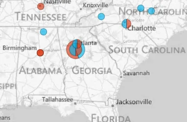 Power View Displays Geographically Close Locations as a Cluster