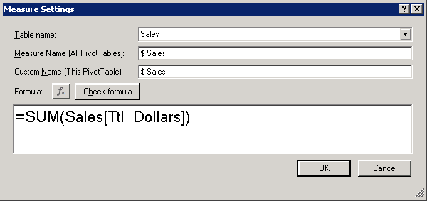 PowerPivot Measure Wide Table